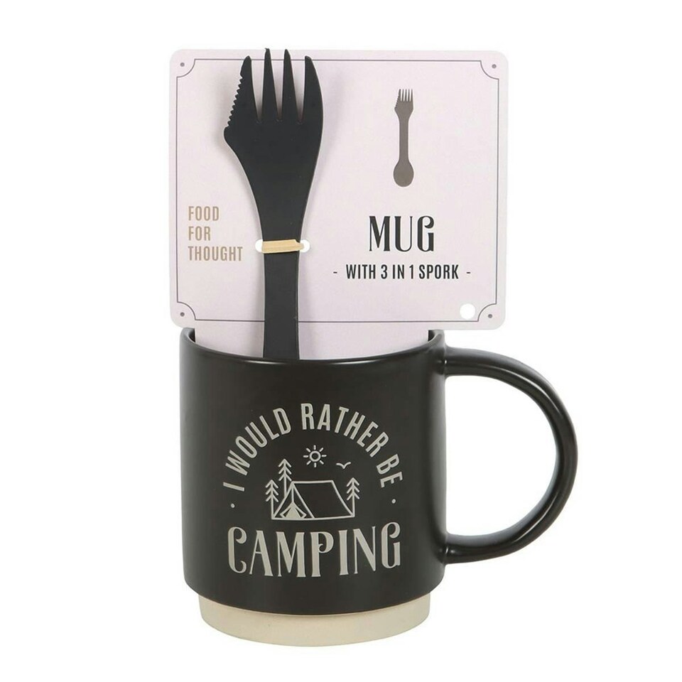 image 1 of Something Different I Would Rather Be Camping 3 in 1 Mug Set - Black - One Size