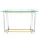 image 1 of Interiors by Premier Glass Top Console Table, Gold and Silver Luxury Console Table, Modern Style Console Table with Glass Top Gold