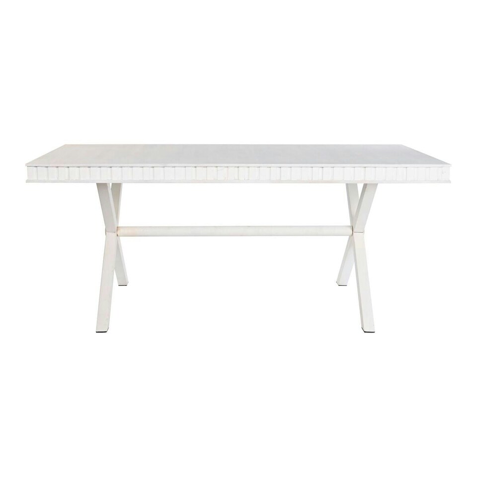 image 1 of Dining Table DKD Home Decor White Metal Mango wood 180 x 90 x 76 cm N/A