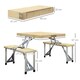 image 7 of Outsunny Folding Camping Table and Chairs with Umbrella Hole, Aluminium Frame