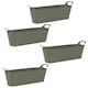 image 1 of Herb Pots with Handles Plastic Flexi Planter Flower Box Indoor Outdoor Patio Troughs | Green | 4 Pcs Green