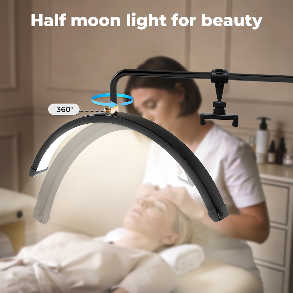 image 1 of Emitto LED Lash Light Half Moon Lamp for Lash Extension Tattoo Beauty Salon