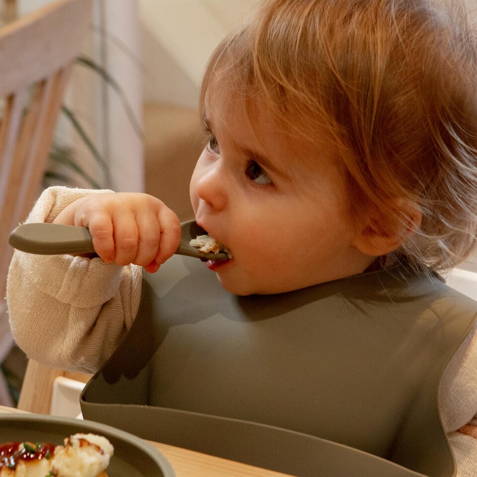image 1 of Tiny Dining Baby Silicone Suction Bowl & Spoon Set - Silver Sage | Green | Silver Sage