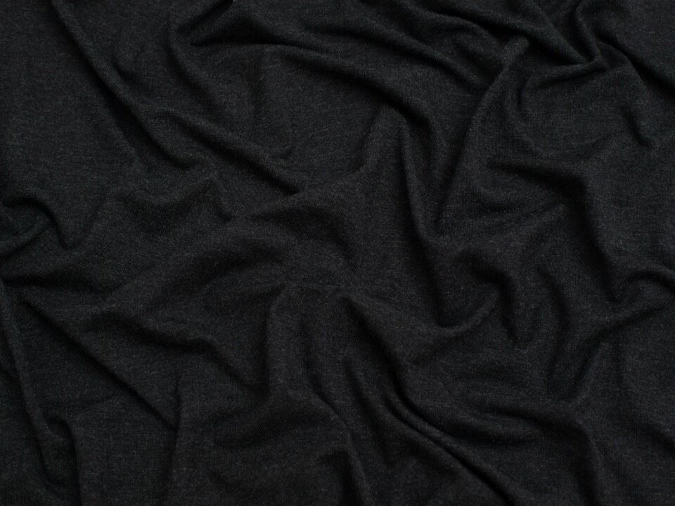 Minerva Core Range Black Luxury Viscose Jersey Stretch Knit Fabric for Dressmaking, 155cm / 61" Wide - per metre