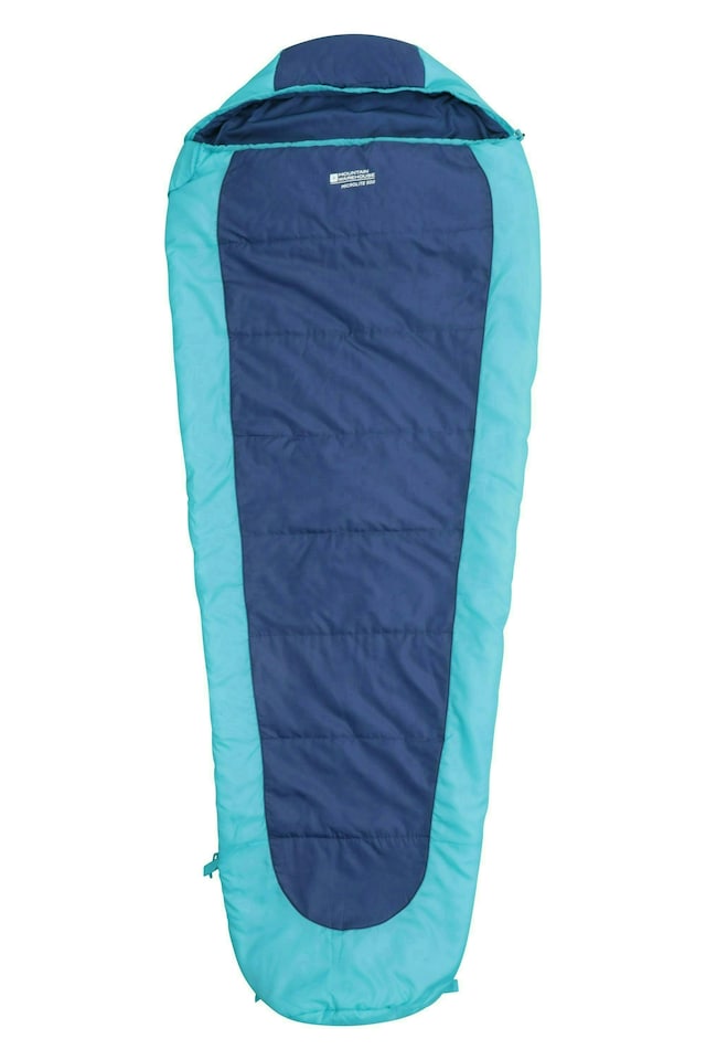image 1 of Mountain Warehouse Summit 500 Square Sleeping Bag Insulated Two Way Zip Camp Bed Left Handed Zip - Regular Length (200cm) | Blue