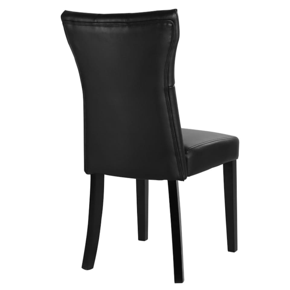 image 1 of Living and Home 2-Piece Leather High Backrest Dining Chairs - Black