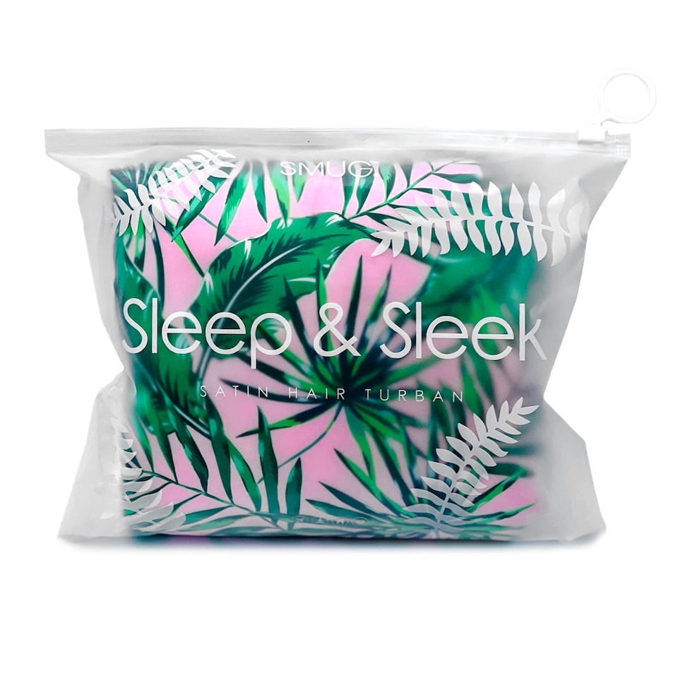 image 1 of SMUG Quick Dry Satin Hair Towel Turban - Palm Print