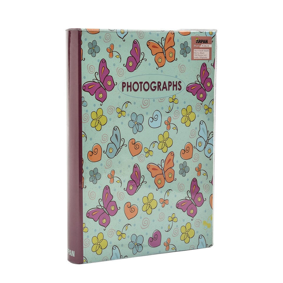 image 1 of ARPAN Slip In Case Memo Photo Album for 300 Photos 4x6" (10x15cm) – Hardcover Picture Album with Memo Writing Space for Family, Wedding & Travel Memories
