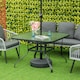 image 2 of Outsunny 106.5cm Square Patio Dining Table with Parasol Hole, Glass Top