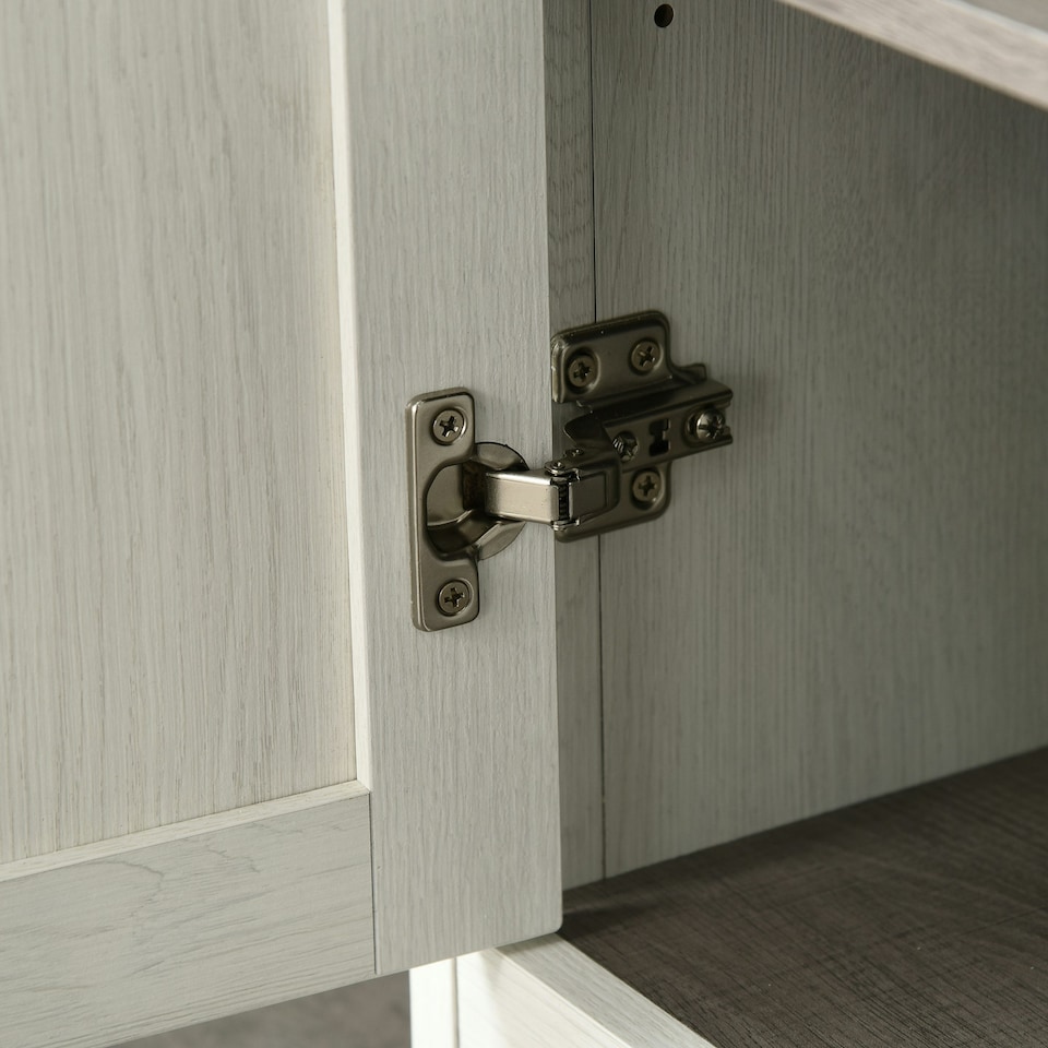image 1 of kleankin  Bathroom Storage Cabinet w/ Door Cupboard and Adjustable Shelf, White