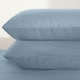 image 2 of OHS Soft Microfibre Plain Duvet Cover and Pillowcase Set, King - Blue