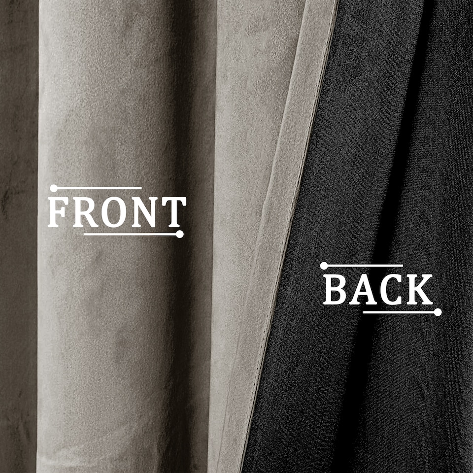 image 1 of Dark Taupe Velvet Darkening Eyelet Curtains - 46x54 Inch Drop - Pair | Cream | One Size