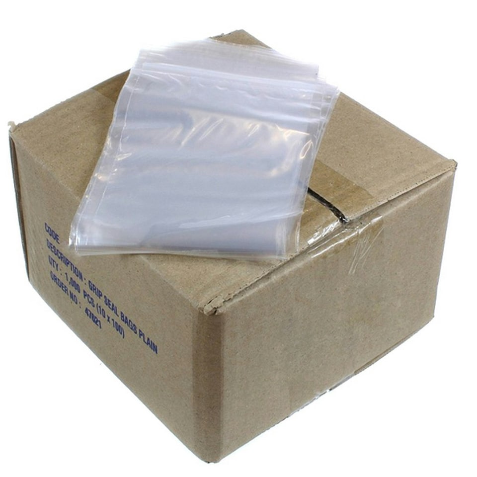 Polybags Budget Grip Seal Plastic Food Bags (Box of 1000) - Clear - GL3 (3x3.25in)