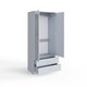 image 6 of FWStyle Chilton Combination Wardrobe 2 Door 2 Drawer - Grey Gloss Front Grey