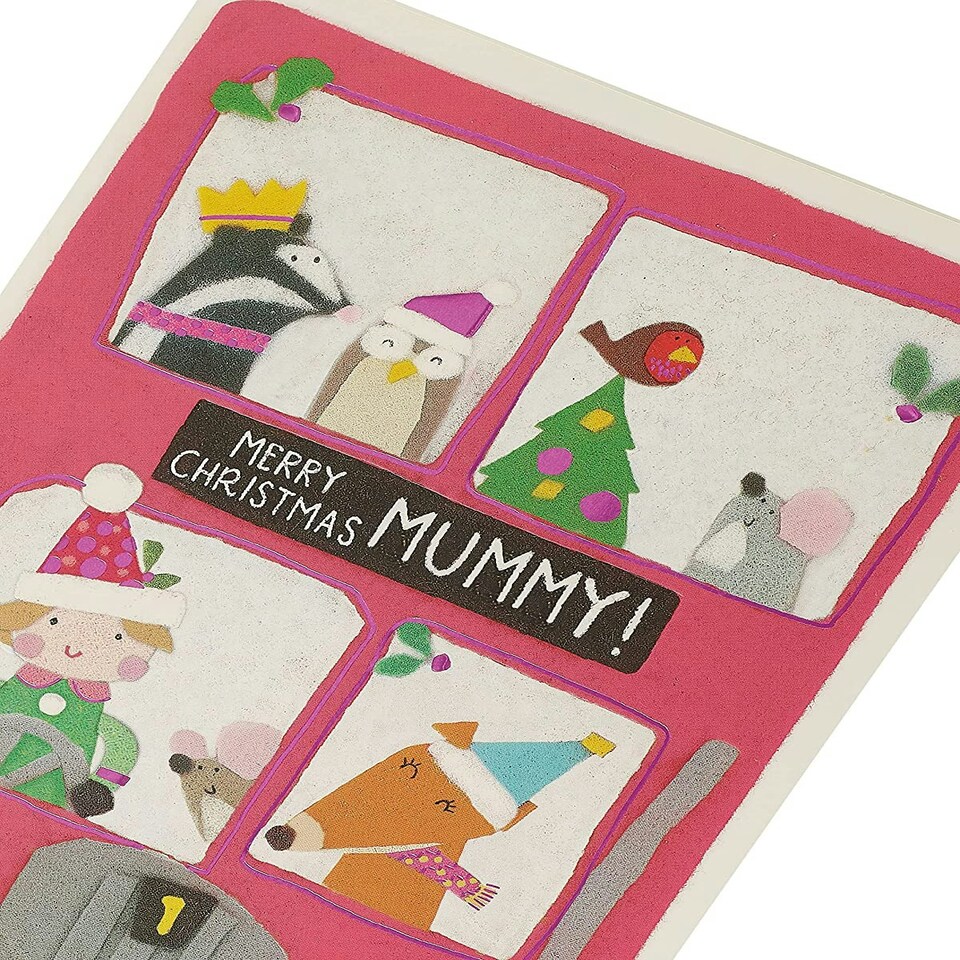 image 1 of Double Decker Bus Design Mummy Christmas Card