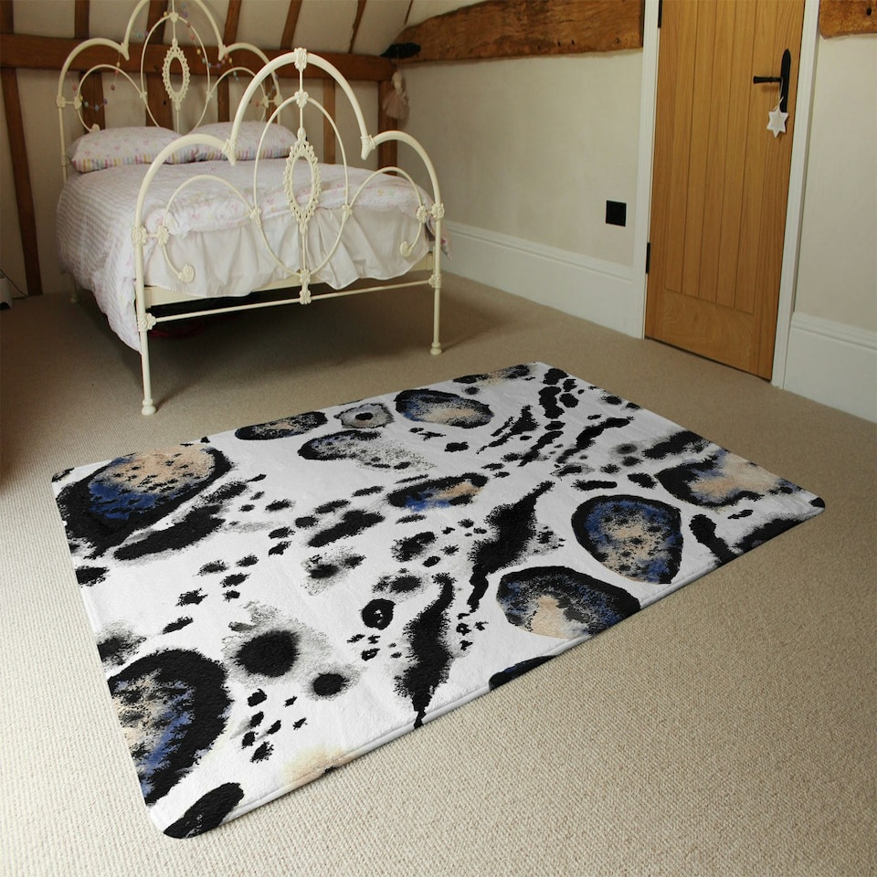 image 1 of Leopard Print with Blue (Rug) Multi | XL: 160x230cm