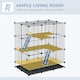 image 2 of PawHut 30 Pcs DIY Expandable Pet Cage Steel Bars w/ Doors Trays Plastic Corners