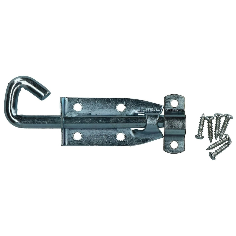 image 1 of 4" Galvanised Padbolt Gates Garages Shed Doors Latch Lock Screws Padlock Silver