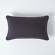 image 1 of Homescapes Cotton Plain Black Rectangular Cushion Cover - 30 x 50 cm | Black | Black | 30 x 50 cm