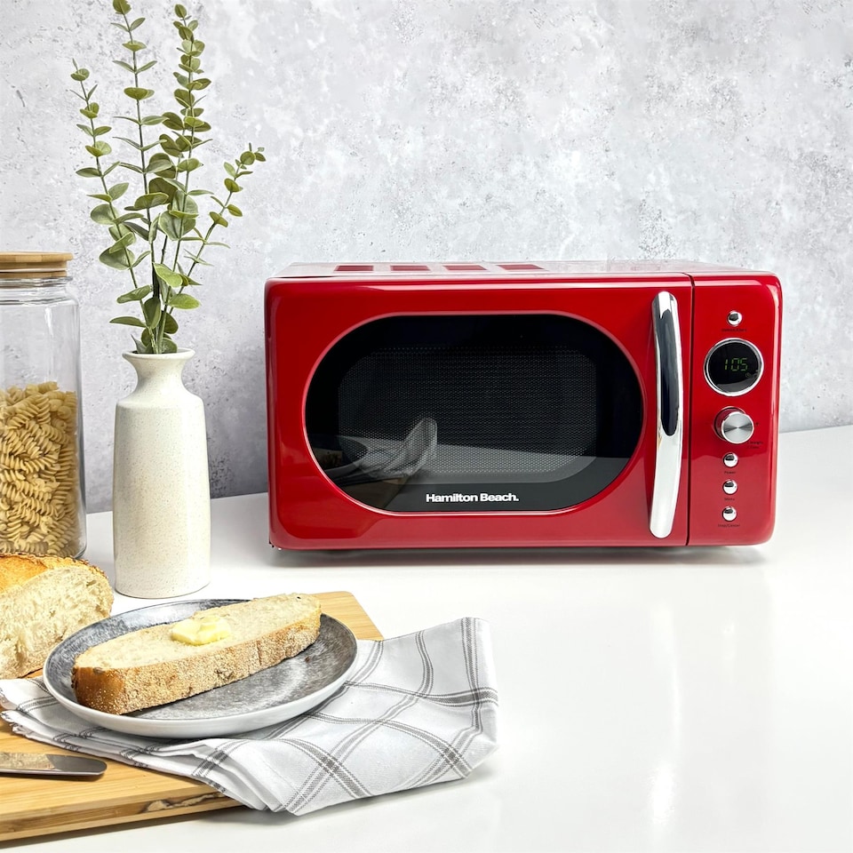 image 1 of Hamilton Beach 20L Retro Red Microwave