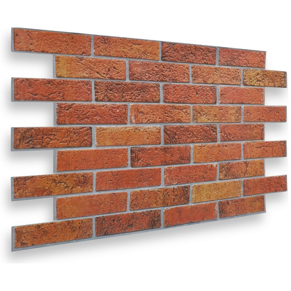 image 1 of NOVECRAFTO 3D Vintage Rustic Wall Panels – 6 PVC Sheets, Covers 2.76 sqm (29.76 sq ft), 96x48cm Each – Decorative Brick Effect Cladding in Rustic Style
