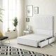 image 3 of Sunburst Divan Bed with 4 Drawers & 54'' Floor Standing Headboard Plush Velvet | White | White
