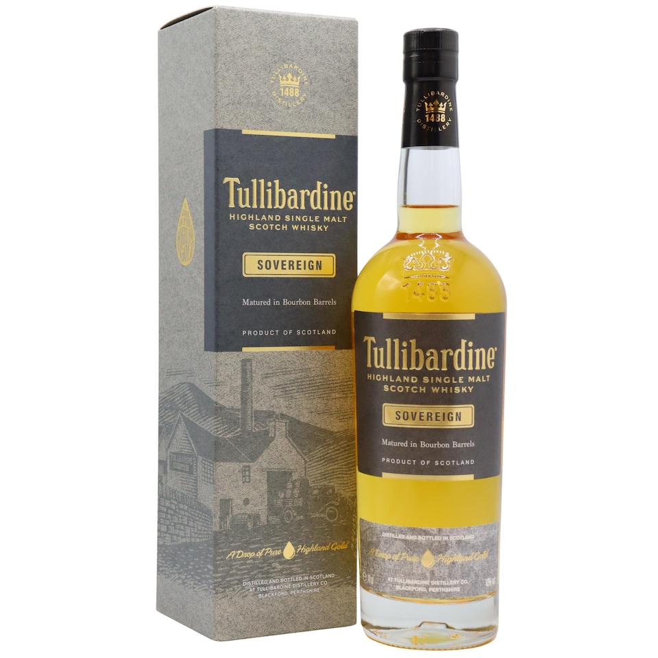 image 1 of Tullibardine - Sovereign Highland Single Malt Scotch Whisky | Multi | floral, sweet barley notes, subtle hints of vanilla, fudge, pear drops, soft spice | 1