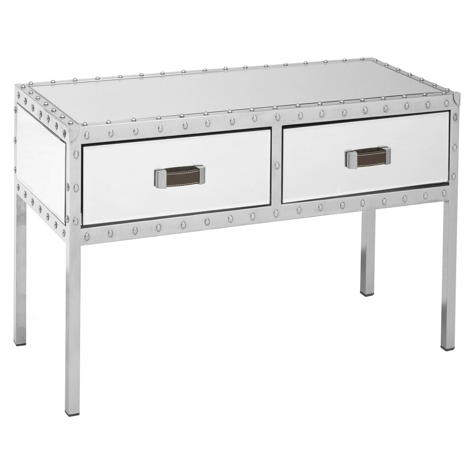 image 1 of Interiors by Premier Stainless-Steel Modern Coffee Table, Coffee Table With Storage, Industrial Style Storage Coffee Table Silver