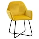 image 1 of HOMCOM Modern Accent Chair Velvet-Feel Upholstered Lounge Armchair Yellow