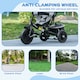 image 6 of HOMCOM 6 in 1 Trike, Kids Tricycle, Pedal Push Bike with Push Handle, Removable Canopy, 5-point Safety Belt, Storage, Cushion, Footrest, Brake, for 1-5 Years Toddler, Grey