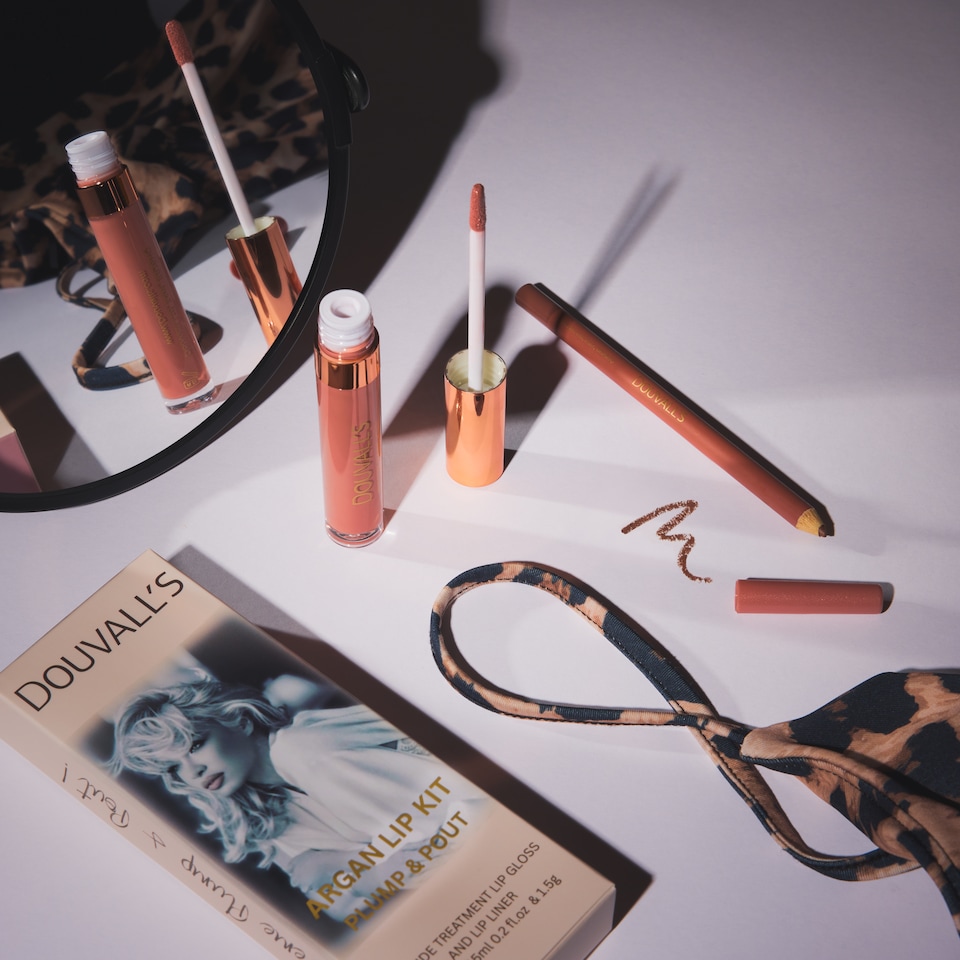 image 1 of Argan Lip Kit | Plump & Pout Peptide Treatment Lip Gloss and Lip Liner