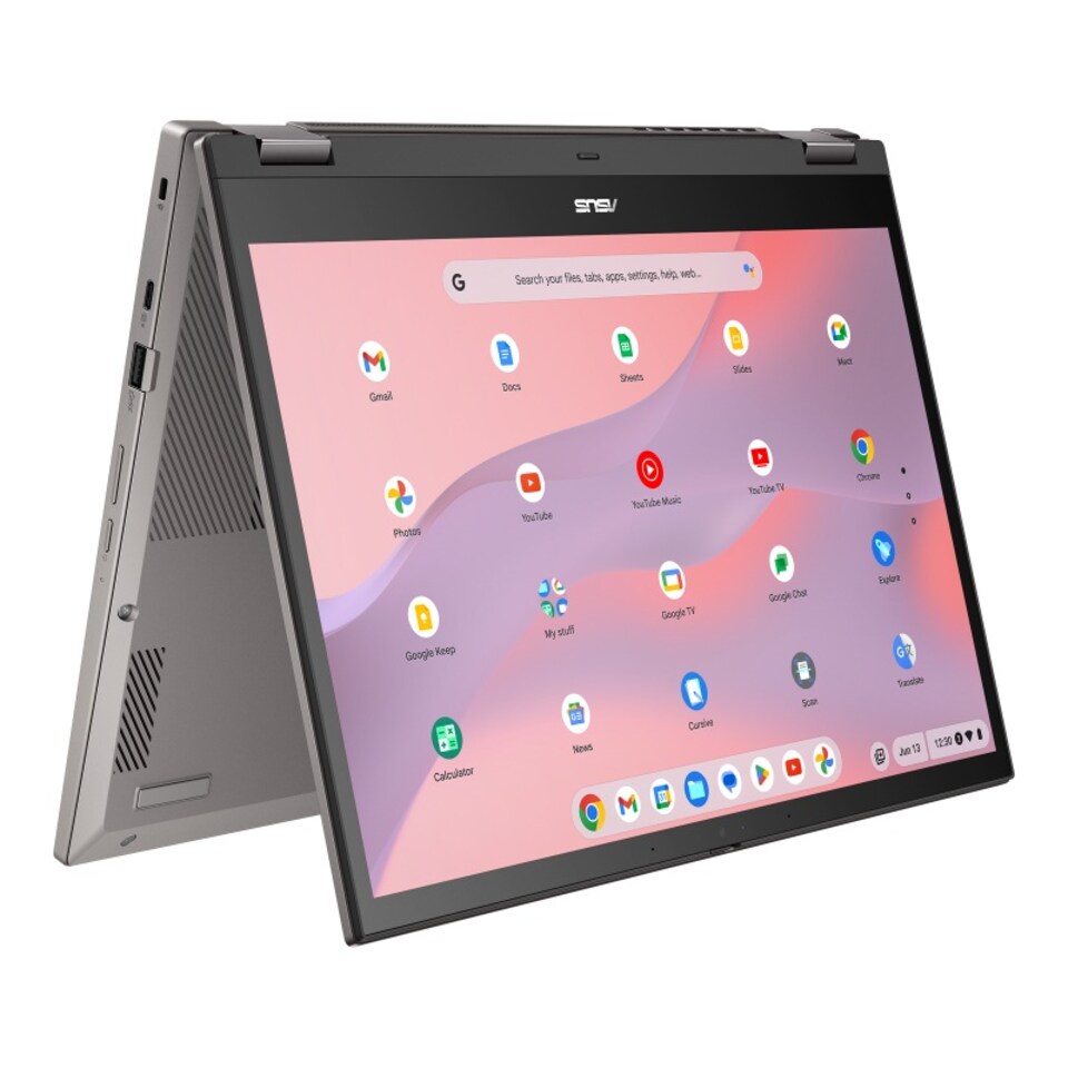 image 1 of ASUS Chromebook CB34 Flip CB3401FBA-LZ0347 Intel Core i7-1255U 8GB RAM 256B SSD 14-Inch WUXGA Touchscreen Chrome OS Laptop - Zinc - 90NX05R1-M00CP0