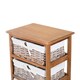 image 8 of HOMCOM 5 Drawer Wicker Basket Storage Shelf Unit Wooden Frame Home Natural
