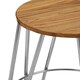 image 2 of Interiors by Premier Chrome Metal and Elm Wood Round Bar Stool, Hairpin Stool, Sturdy Stool for Bar, Kitchen Counter