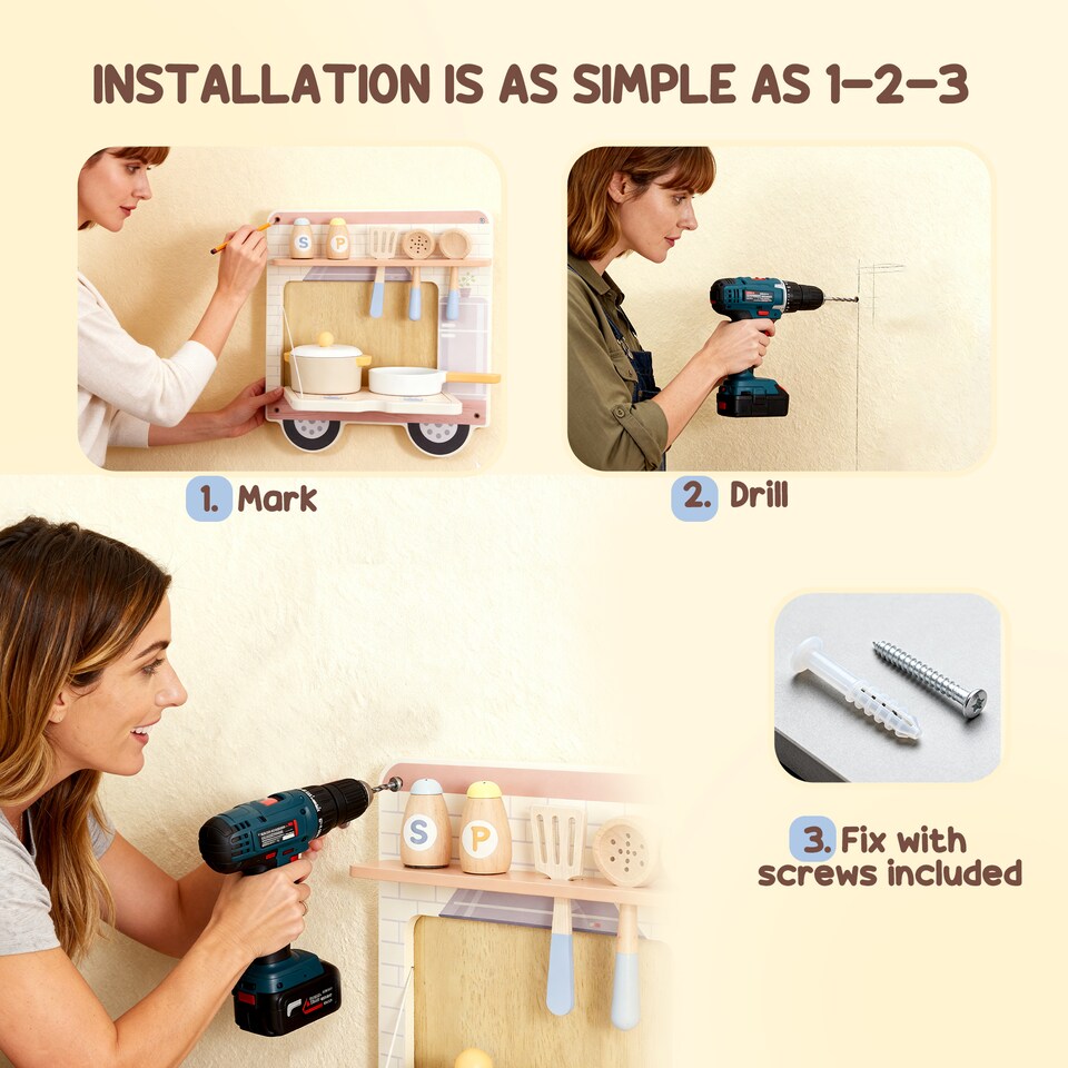 image 1 of AIYAPLAY Wooden Truck Busy Board, Activity Wall Panels for Kids, 5 in 1 Sensory Wall Toys, Early Educational Learning Toys for Daycare, Playroom, Home, for Toddlers, Boys and Girls 3 Years+