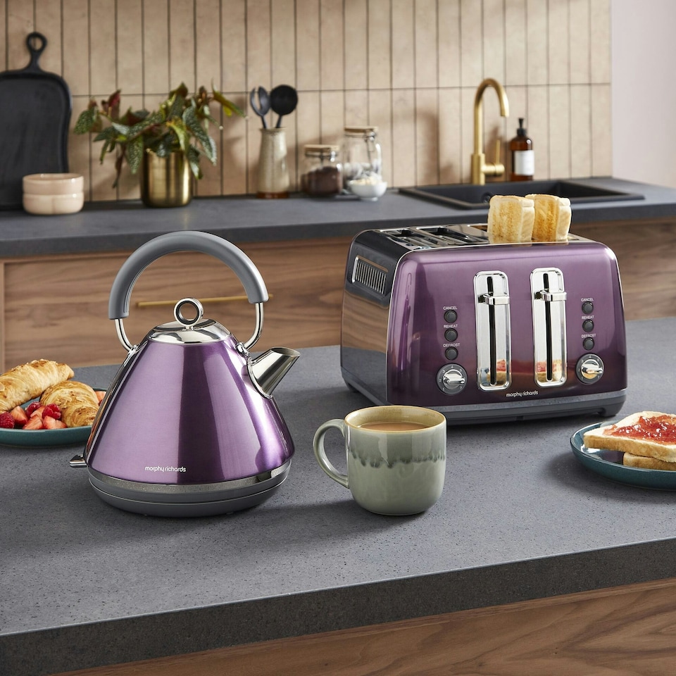 image 1 of Morphy Richards Accents Pyramid Kettle – Metallic Purple