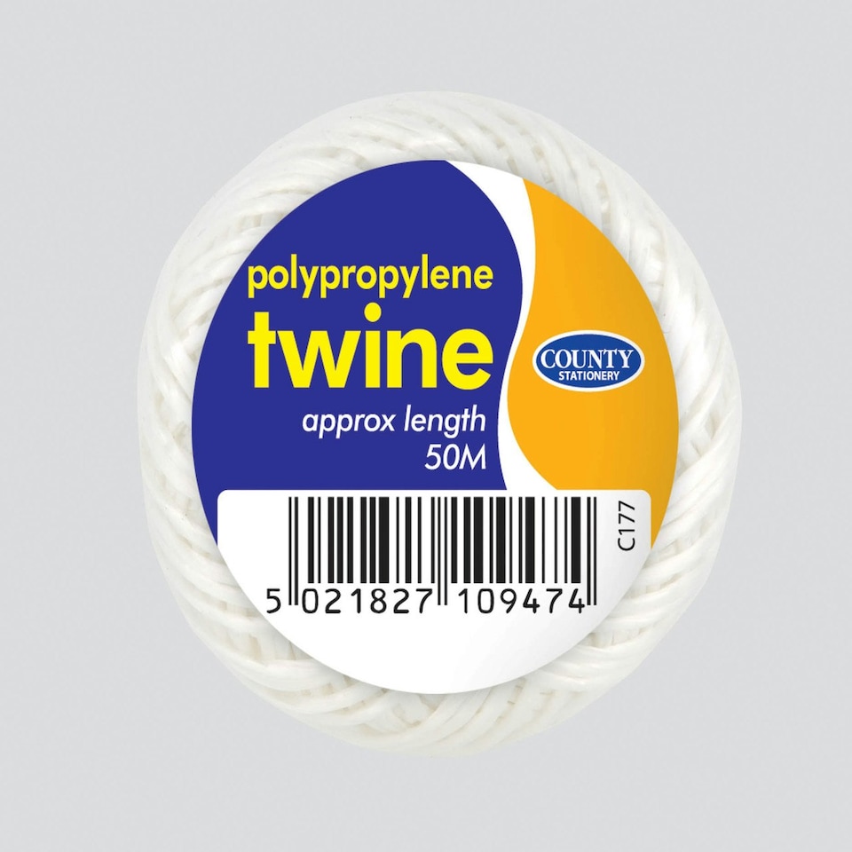 image 1 of Box of 10 Poly Twine 50m Ball Assorted Colours