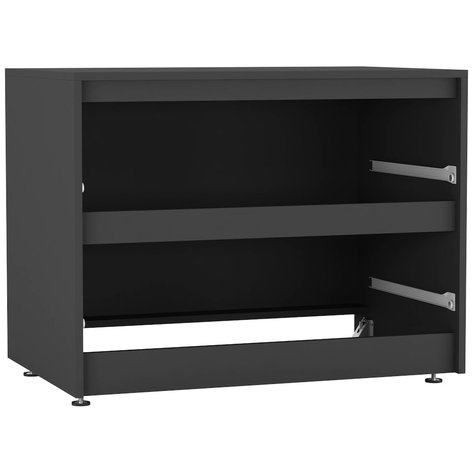 image 1 of URBNLIVING 2 Drawer Chest Storage Unit With Adjustable Feet | Multi | Black | 1
