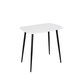 image 2 of Aspen Tapered Legs Rectangular Dining Table and 4 Curve Plastic Seat Chairs with Metal Legs - White/Black/Grey - Flat Packed White