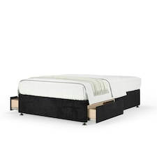 Neptune Spring Black Naples Velvet 2 Drawer Divan Set King Size