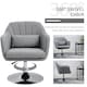 image 4 of HOMCOM Stylish Retro Linen Swivel Tub Chair Steel Frame Cushion Seat Light Grey