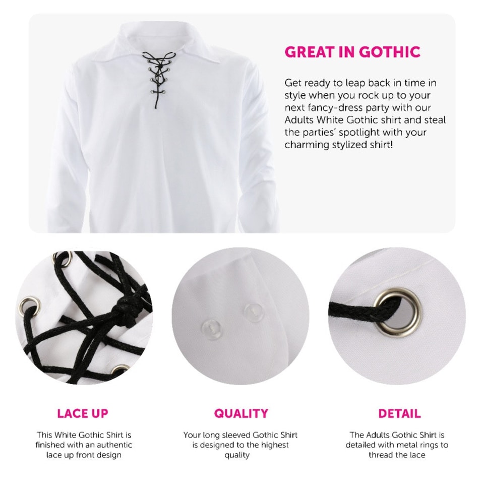 image 1 of White Gothic Shirt | White | L