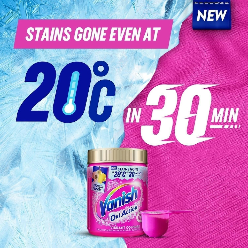 image 1 of 3 x Vanish Oxi Advance Laundry Booster Stain Remover Powder 1.5kg Chlorine-Free