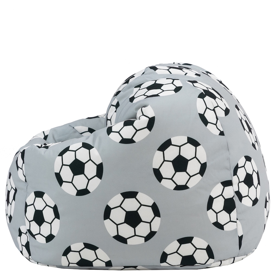 image 1 of Icon Hirest Medium Football Print Bean Bag