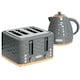 image 1 of HOMCOM Kettle and Toaster Set 1.7L Rapid Boil Kettle & 4 Slice Toaster Grey