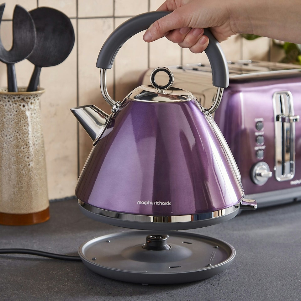 image 1 of Morphy Richards Accents Pyramid Kettle – Metallic Purple