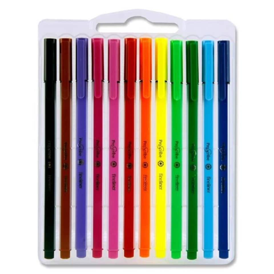 image 1 of Box of 12 0.4mm Finepoint Triangular Felt Tip Pens by Pro:scribe