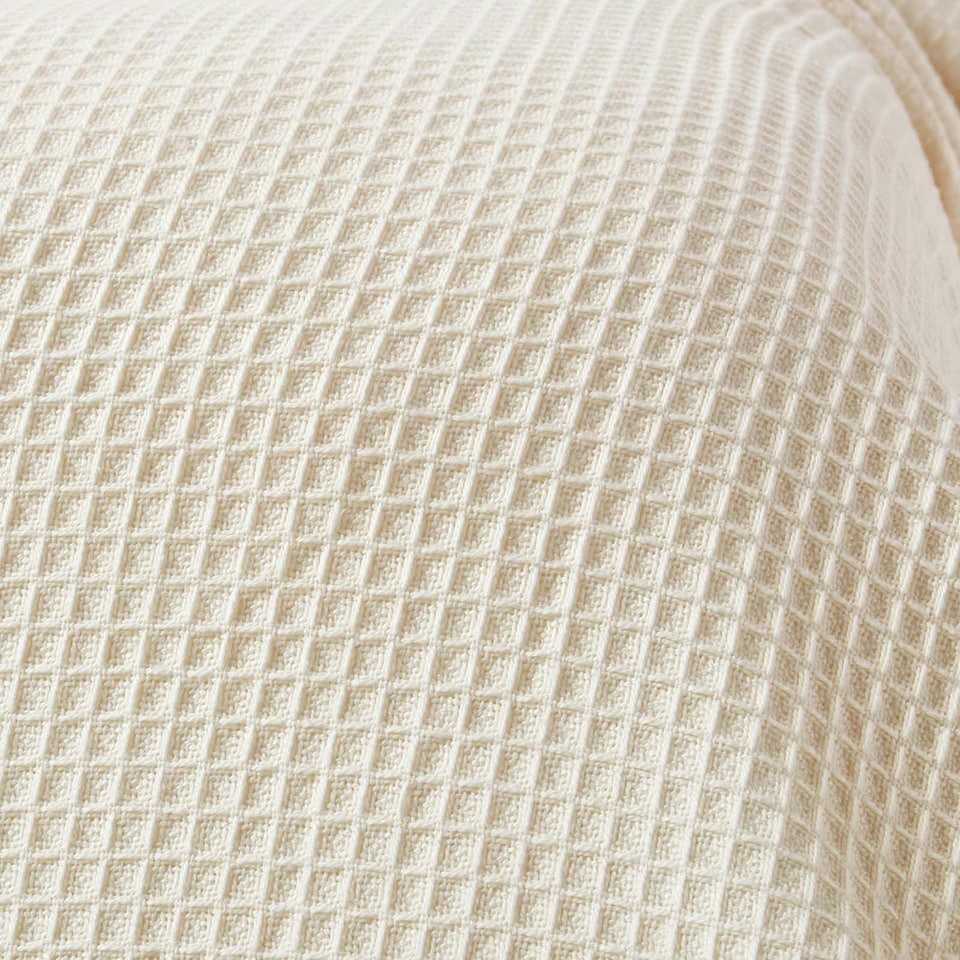 image 1 of Homescapes Organic Cotton Waffle Blanket/ Throw Natural - 250 x 230 cm