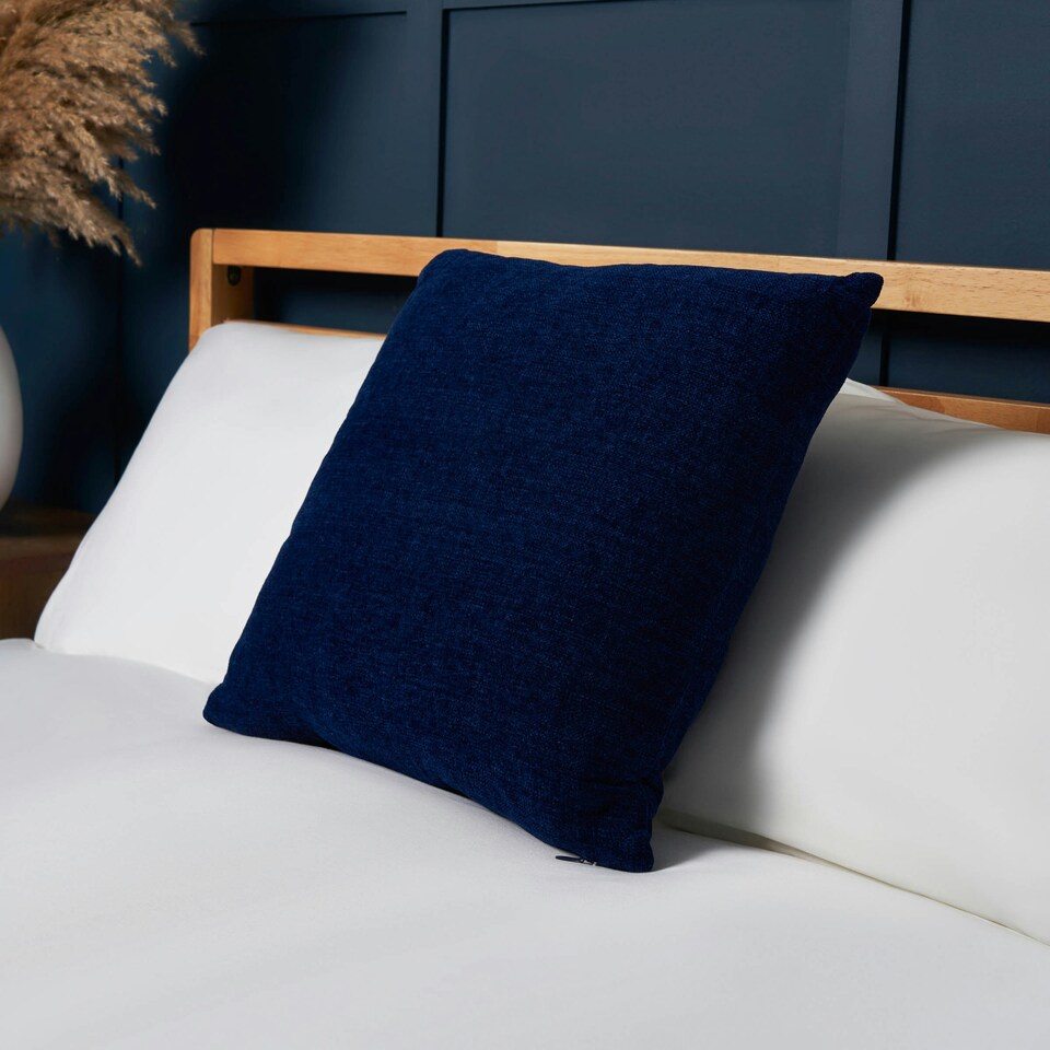 BHS Chenille Cushion, Navy Tesco Groceries