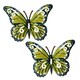 image 1 of Small Yellow Metal Butterfly Garden/Home Wall Art Ornament 11x8.5cm 2pk